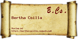 Bertha Csilla névjegykártya