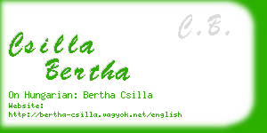csilla bertha business card